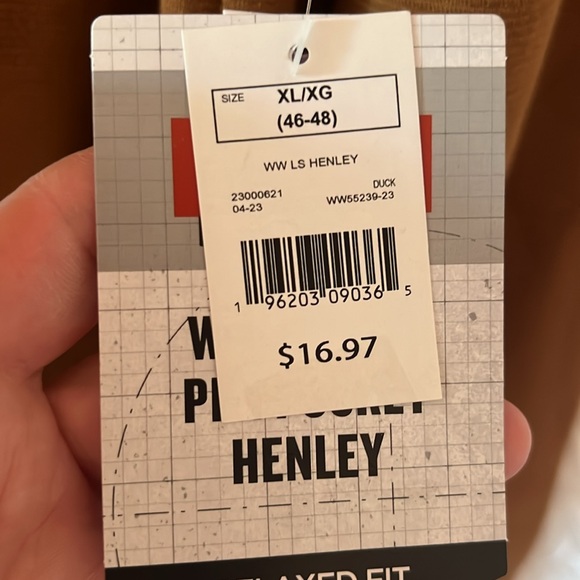 Wrangler workwear long sleeve Henley - Picture 5 of 7